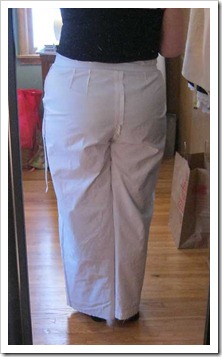Help ! Made a pair of trousers from Simplicity pattern 6528 & my pockets  are flaring out ! It was a bit tight in the bum so I let out the bum