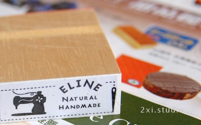 【完成＊喵小喬朋友ELINE＊印章】雑貨風zakka個人專屬布標木頭印章 