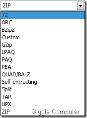 PeaZip Filetypes