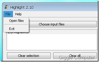 Hight Light Code - File menu