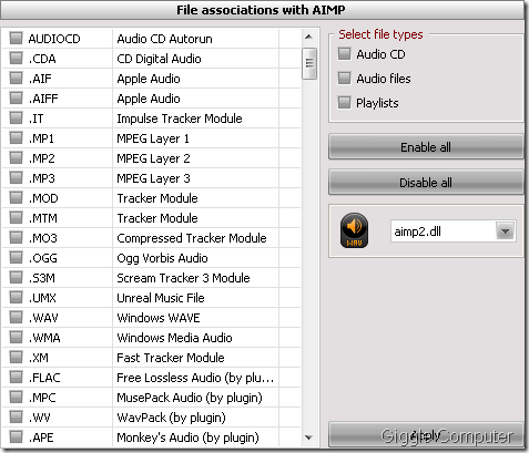 AIMP - File Associations