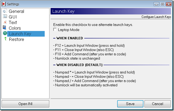 ControlPad - Option - Launch Key
