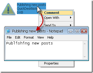 QuickDesktopNote - Add comment
