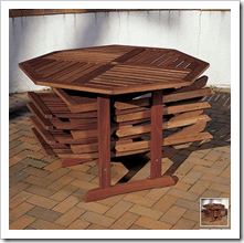 Trestle Patio Table and Stow Away Chairs