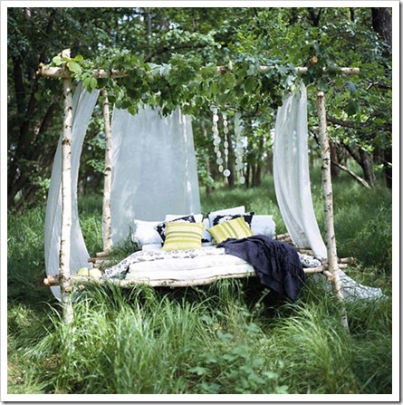 A wonderful place for a summer nap in an outdoor bed