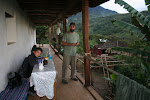 Resting in the village of Congon after a hard day's hike. The road to the pueblo had just been completed a week ago. Until then the only visitors would arrive on foot, mule, or horse, as we had. Gran Vilaya Trek, Chachapoyas Region, Peru