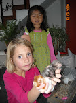 Handing off the hamsters to Eva, Cajamarca, Peru