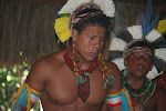 Dancing in the festival house Caraiva, Brazil