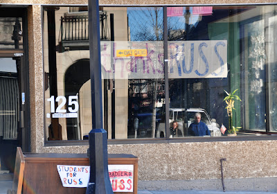 ''Thanks Russ'' window in Madison