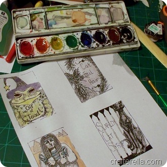 bottle labels, color