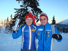 Marte Reenaas og Lars Moholdt med Kongepokal