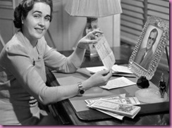 woman with check woman with check
