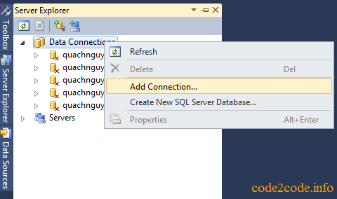 add connection in view explorer