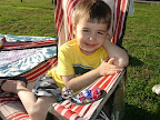 Joshua relaxing with his suckers