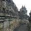One of the many tiered walkways inside Borobudur