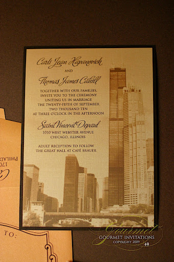 Carli Thomas Chicago Theme Wedding Invitations