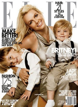 Britney Spears and her 2 sons on the cover of ELLE magazine