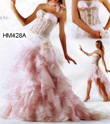 HM428A Romantic Pink Wedding Gown / Bridal Dresses