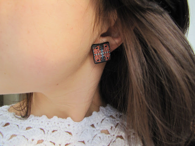 Cercei handmade cu clips, iluzie rustica, model elegant