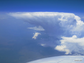 Thunderstorm cell building up over eastern Germany.