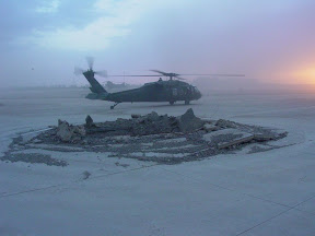 First landing at Balad Airbase - of course, all the runways were still cratered back then.