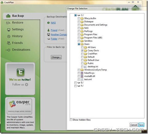 Get CrshPlan to work with Network drives or a NAS