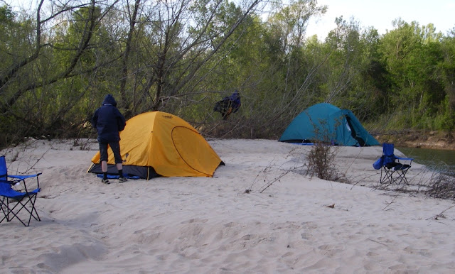 Perfect sandbar for camping