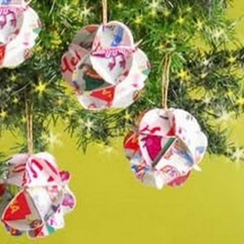 Manualidad: Bolas para el árbol de Navidad con papel