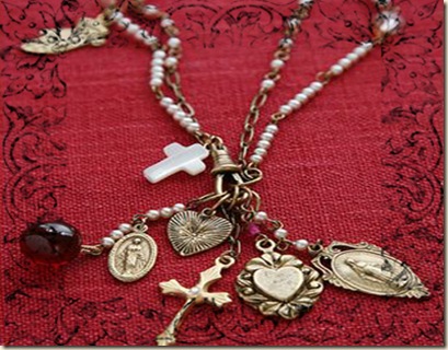 vintage rosary necklace silver bella 2009