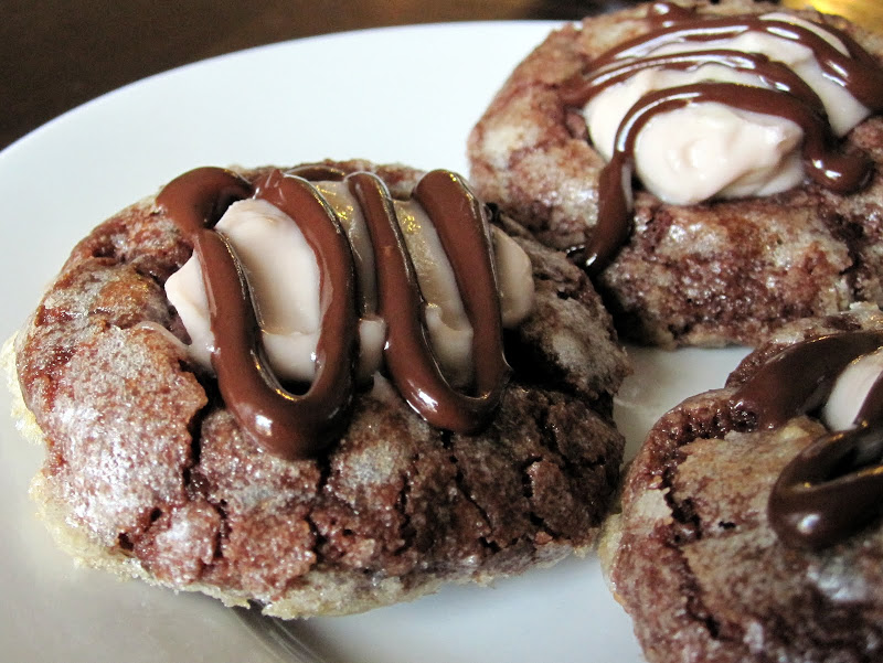 Chocolate Thumbprint Cookies with ChambordMascarpone Filling also