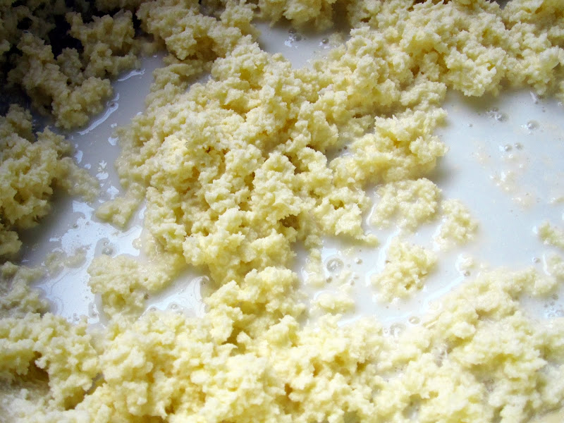 cream separated into butter and buttermilk