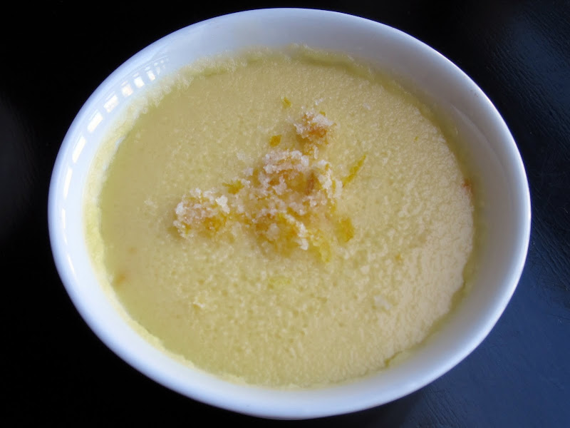 meyer lemon custard cups with sugar and zest