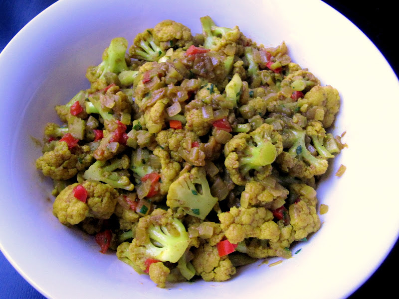 indian bitter melon and cauliflower with indian spices indian bitter melon and cauliflower with indian spices