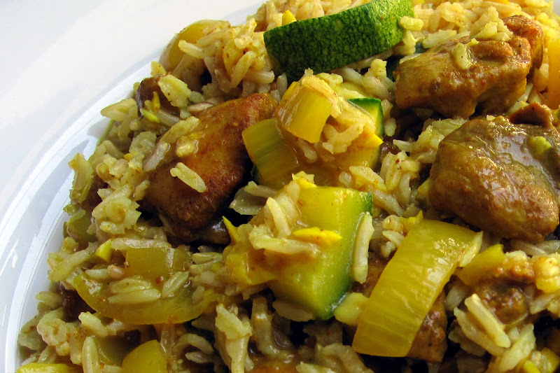 chicken and grey squash curry