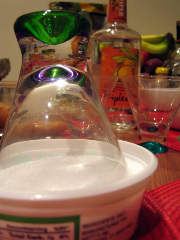 Next, dip it into coarse salt