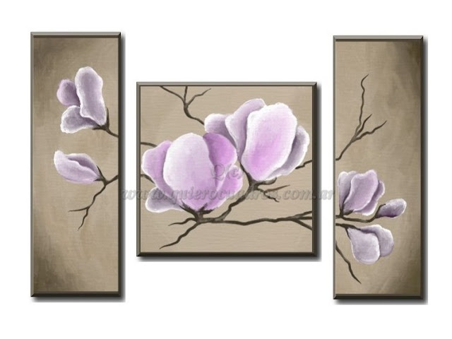 Cuadros decorativos Flores en fondo neutro