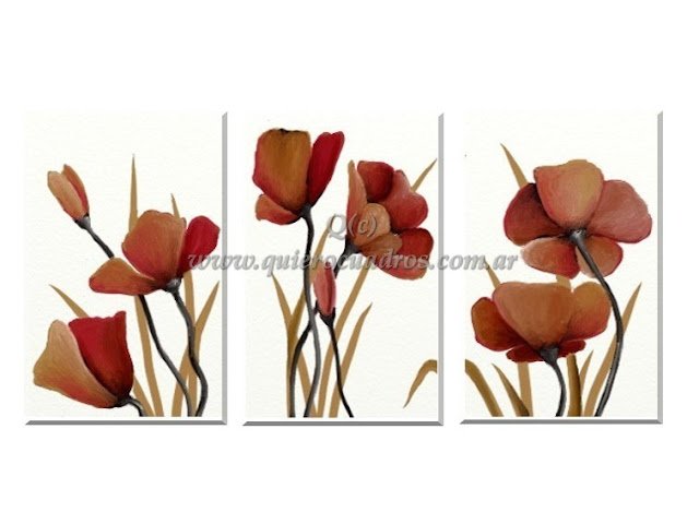 Flores rojas en fondo blanco Cuadros modernos Flores rojas en fondo blanco