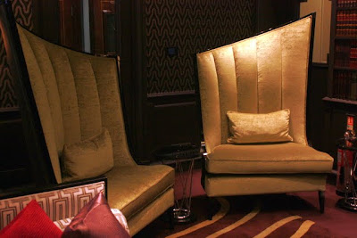 Chairs in the lobby of Flemings Hotel in Mayfair