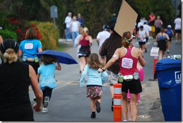 Santa Barbara Marathon running with Kelly and family