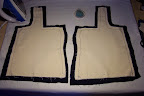 Interlining pinned to shell, front panels