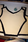 Interlining pinned to shell, back panel