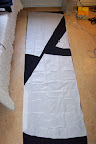 Skirt laid out with pattern pieces ontop