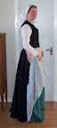 The finished dress, unhemmed, from the side.