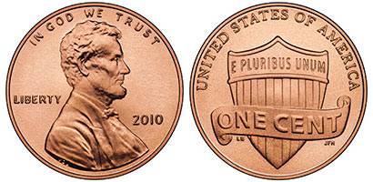 2010 Lincoln One Cent Redesigned Penny