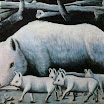 N. Pirosmani. Sow with Piglets. 