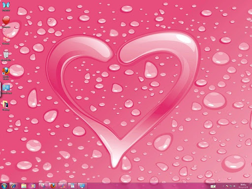 Romantic Love Hearts Windows 7 Themes With Heart Icons ,Heart Cursors, 