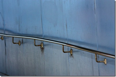 Blue wall and handrail, Darling Harbor, Sydney