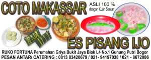 jual Coto Makassar dan Pisang Ijo Asli