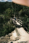 Me on a bridge - framed by Alex's thumb!