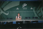 The press room at the Olympic Village